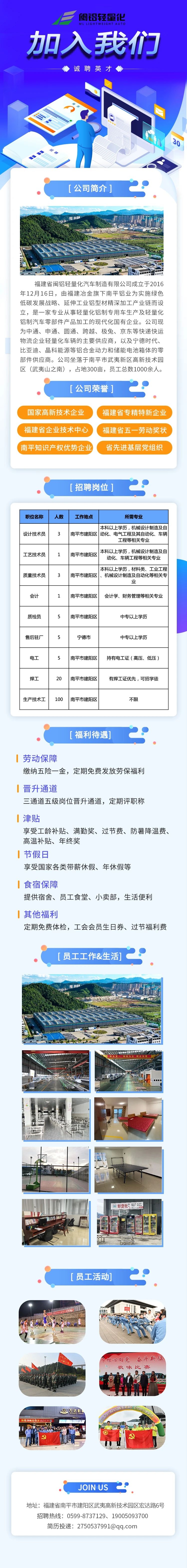 閩鋁輕量化多崗位招聘中